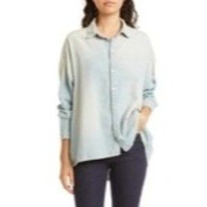 NWOT The Great women's Big Shirt, Kentucky Wash Denim top size 0/ S